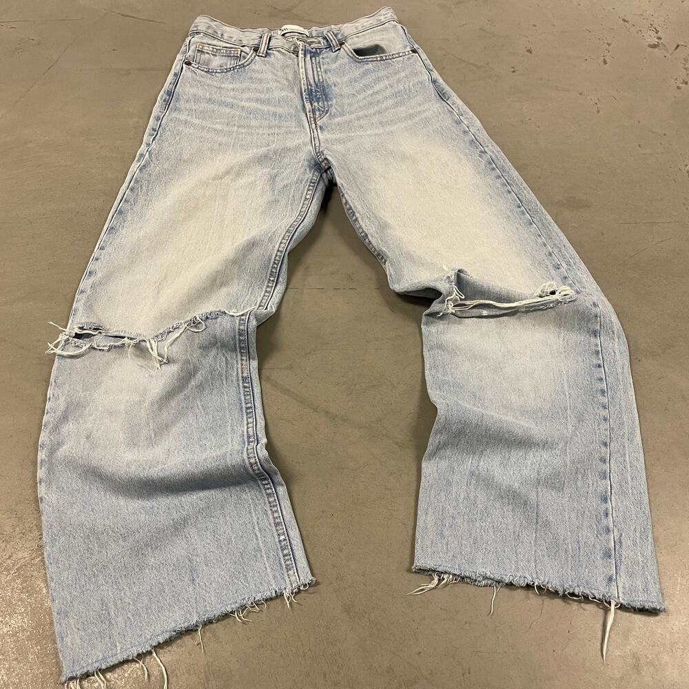 Y2K baggy ripped Zara jeans 28x29